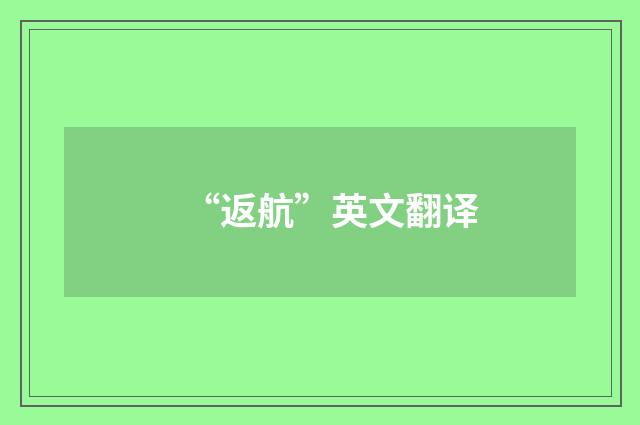 “返航”英文翻译