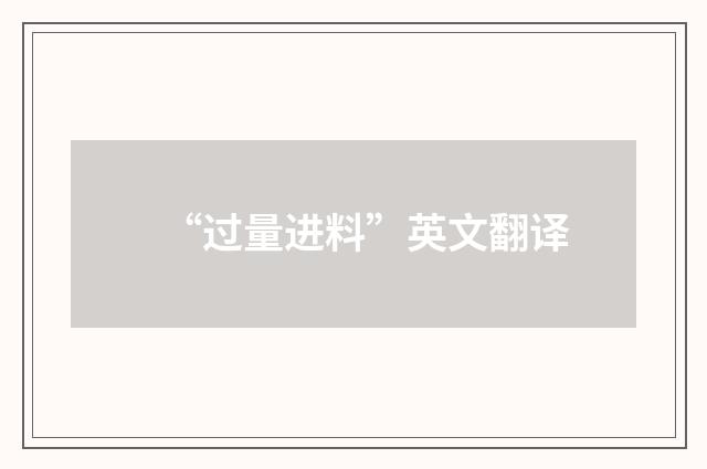 “过量进料”英文翻译