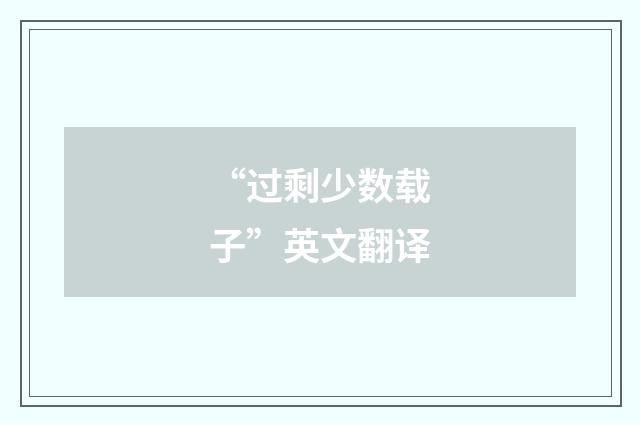 “过剩少数载子”英文翻译