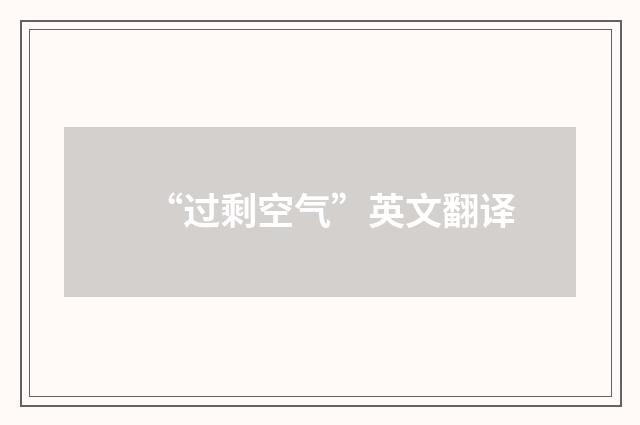 “过剩空气”英文翻译