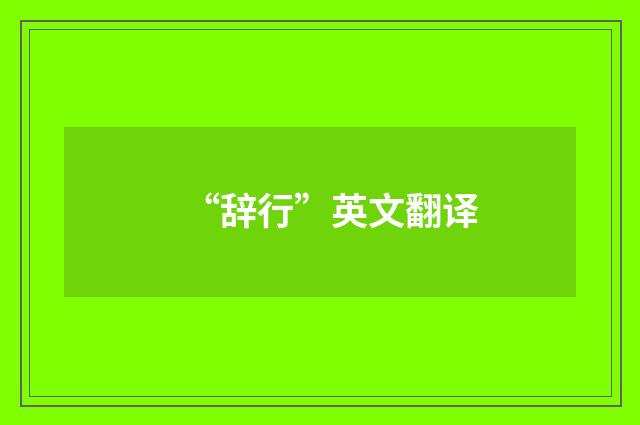 “辞行”英文翻译