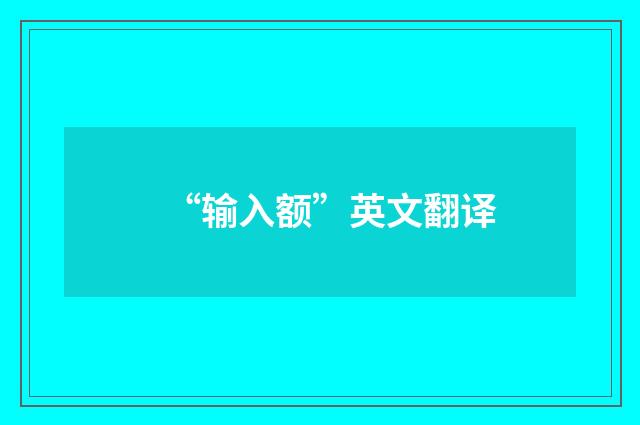 “输入额”英文翻译