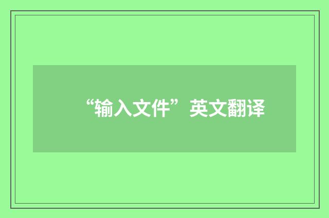 “输入文件”英文翻译