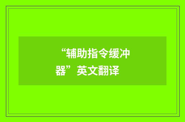 “辅助指令缓冲器”英文翻译
