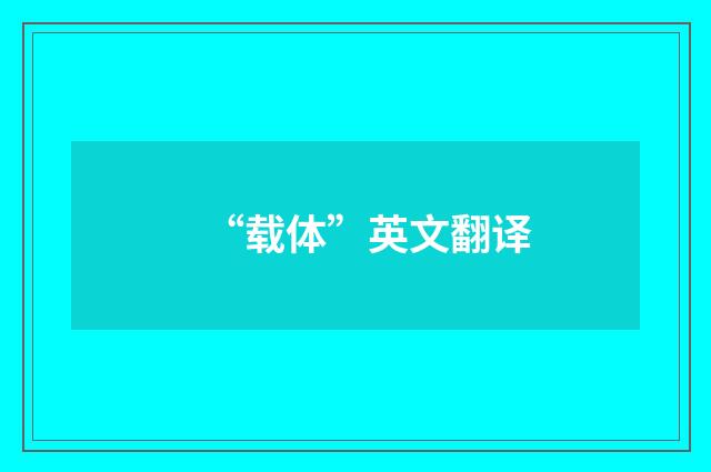“载体”英文翻译