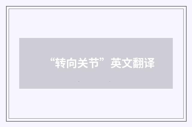 “转向关节”英文翻译