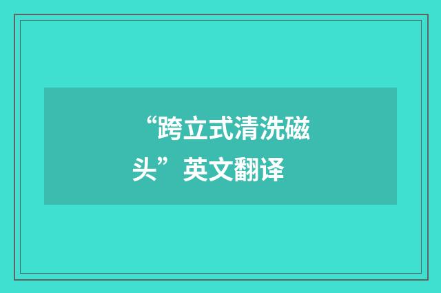 “跨立式清洗磁头”英文翻译
