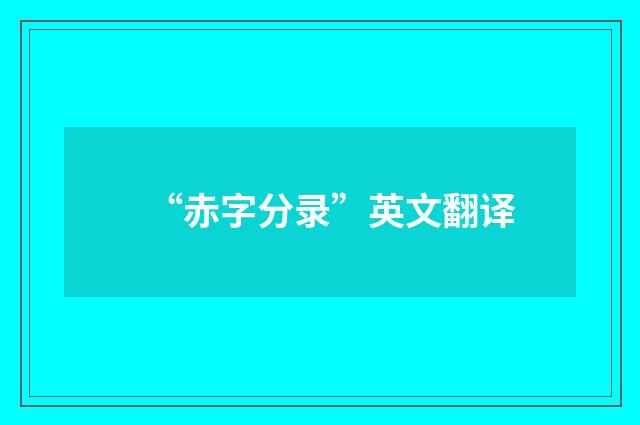 “赤字分录”英文翻译