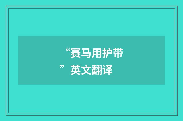 “赛马用护带”英文翻译