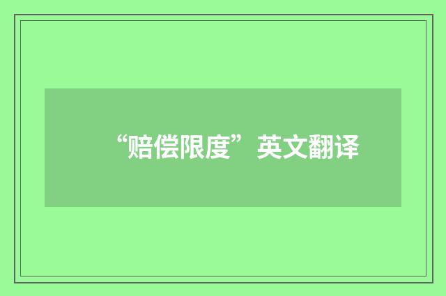 “赔偿限度”英文翻译