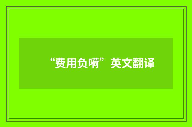 “费用负嗬”英文翻译
