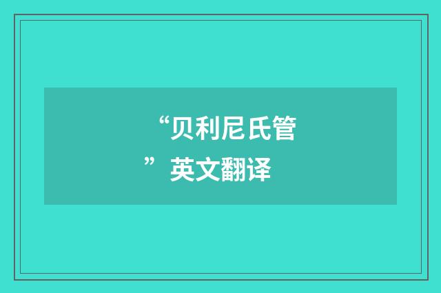 “贝利尼氏管”英文翻译