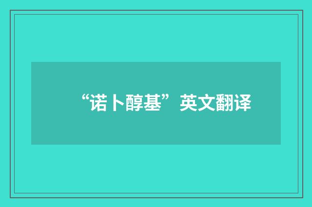 “诺卜醇基”英文翻译