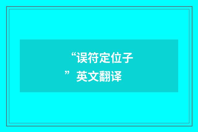 “误符定位子”英文翻译