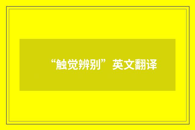 “触觉辨别”英文翻译
