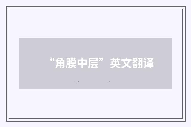 “角膜中层”英文翻译