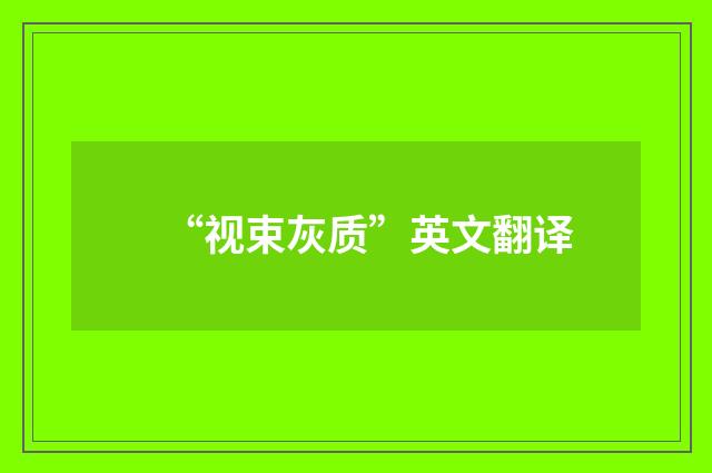 “视束灰质”英文翻译