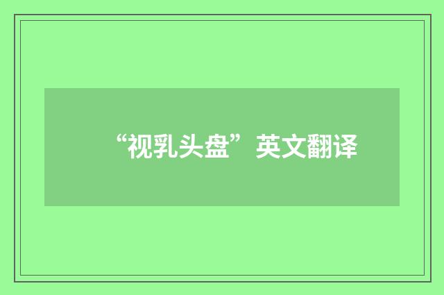 “视乳头盘”英文翻译
