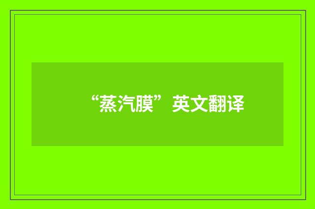 “蒸汽膜”英文翻译