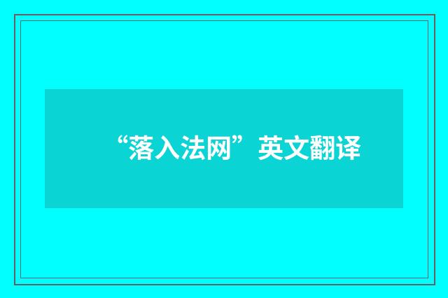 “落入法网”英文翻译