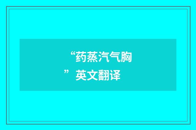 “药蒸汽气胸”英文翻译