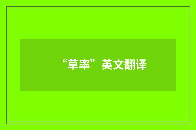 “草率”英文翻译