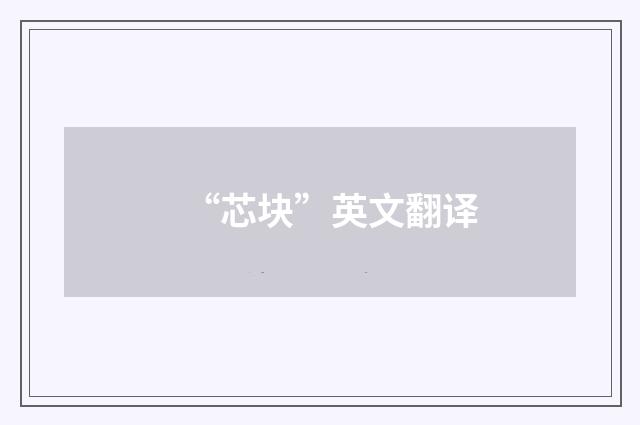 “芯块”英文翻译