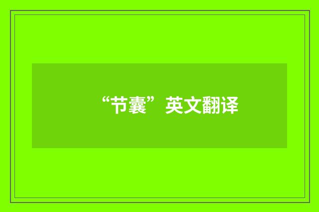 “节囊”英文翻译