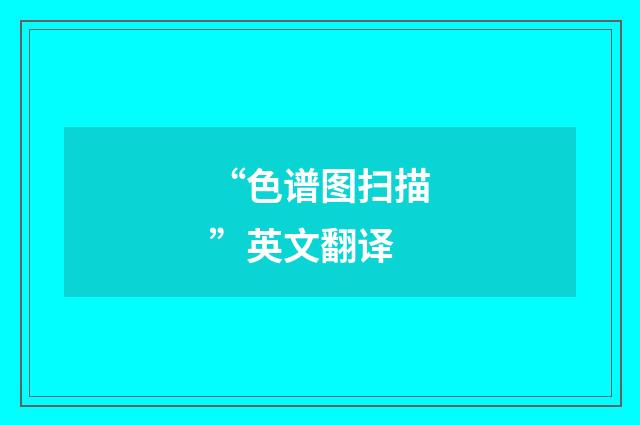 “色谱图扫描”英文翻译