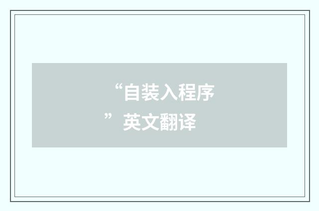 “自装入程序”英文翻译