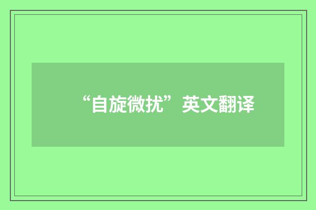 “自旋微扰”英文翻译