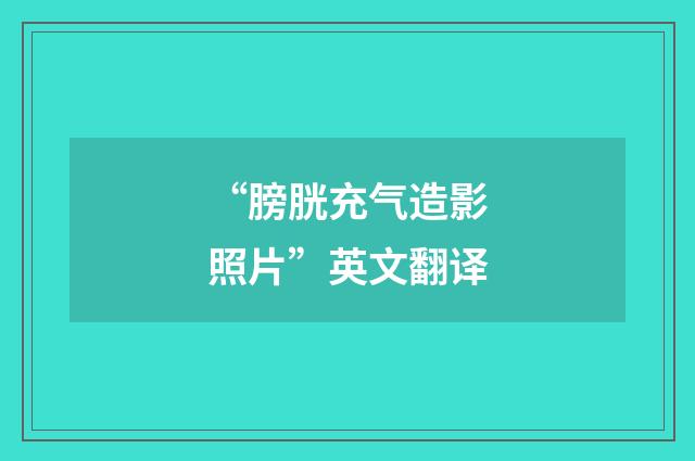 “膀胱充气造影照片”英文翻译