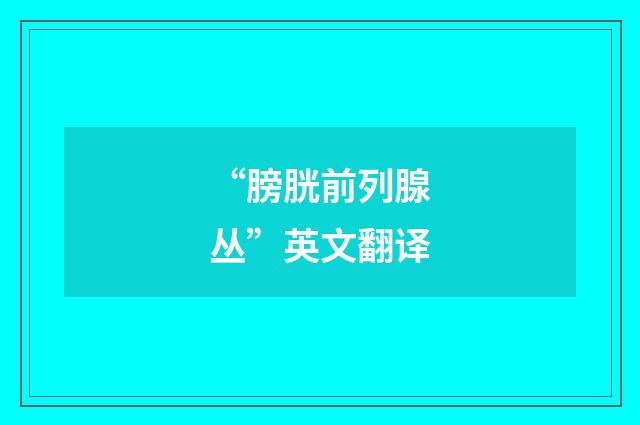 “膀胱前列腺丛”英文翻译