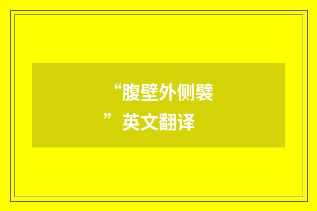 “腹壁外侧襞”英文翻译