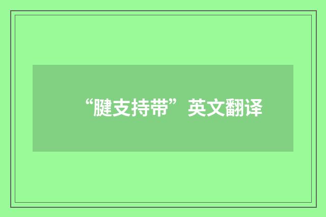 “腱支持带”英文翻译