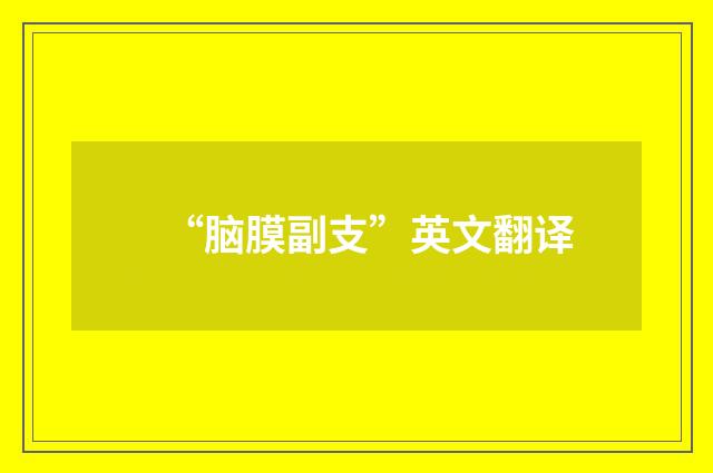 “脑膜副支”英文翻译