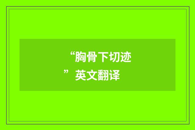 “胸骨下切迹”英文翻译