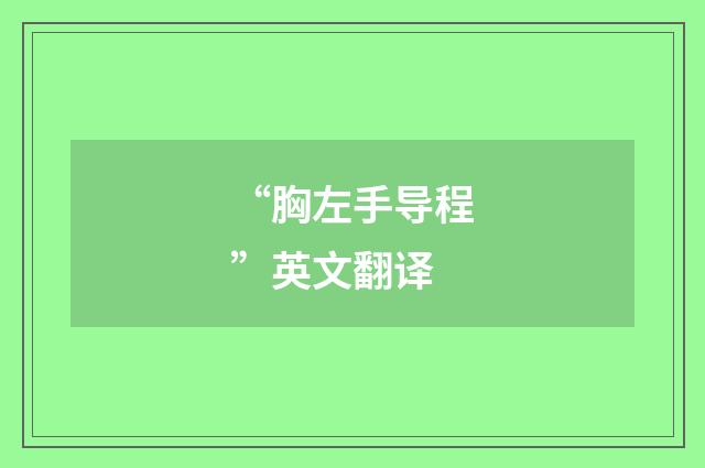 “胸左手导程”英文翻译