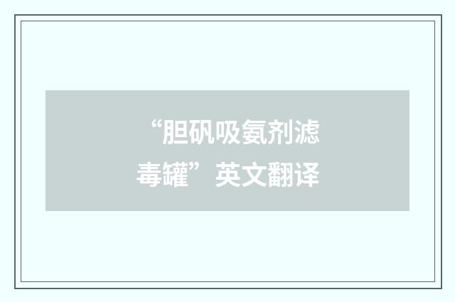“胆矾吸氨剂滤毒罐”英文翻译