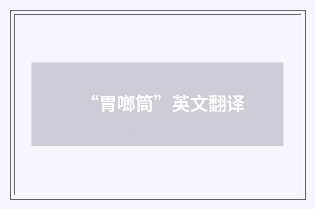 “胃啷筒”英文翻译
