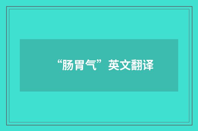 “肠胃气”英文翻译