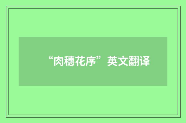 “肉穗花序”英文翻译