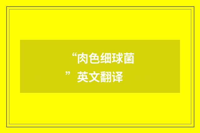 “肉色细球菌”英文翻译