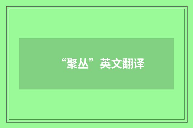“聚丛”英文翻译