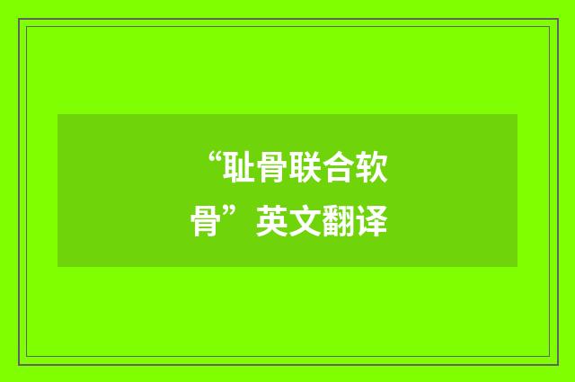 “耻骨联合软骨”英文翻译
