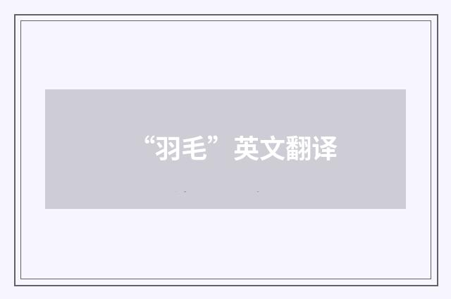 “羽毛”英文翻译