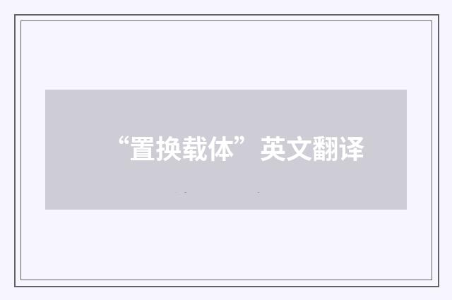 “置换载体”英文翻译