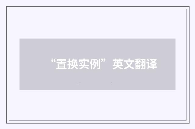 “置换实例”英文翻译
