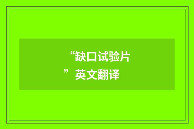 “缺口试验片”英文翻译