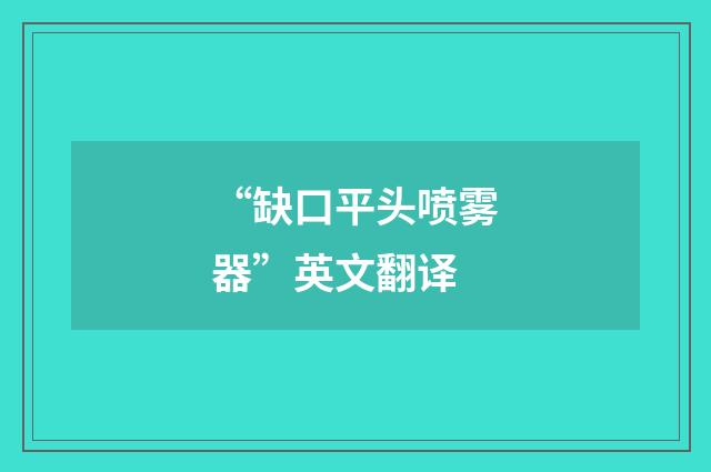 “缺口平头喷雾器”英文翻译